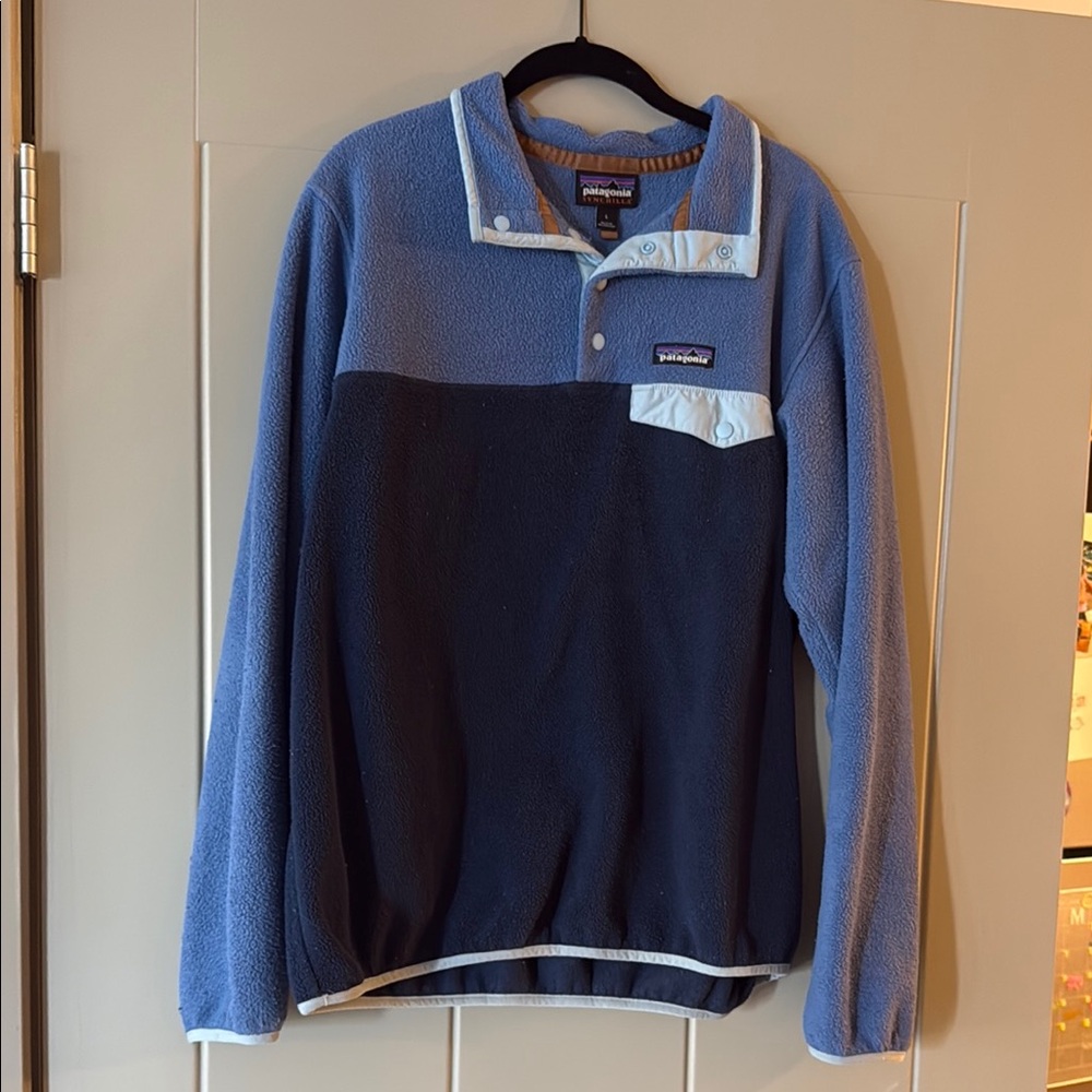 Patagonia Blue and Navy Fleece Pullover